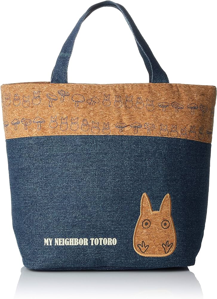 Totoro Tote Bag Denim x Cork