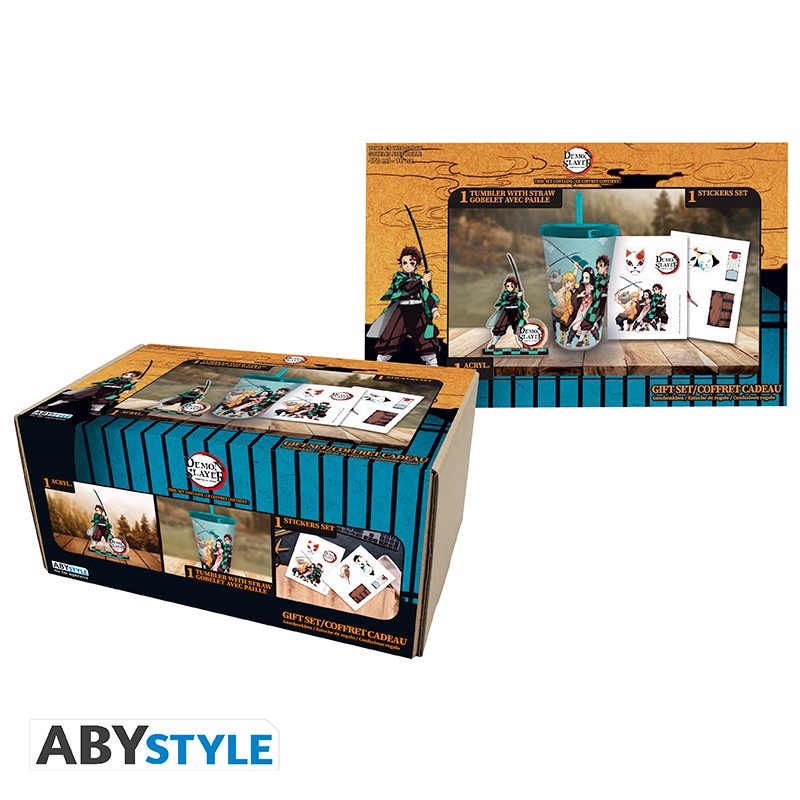 DEMON SLAYER Gift setTumbler with straw + Acryl® + Stickers