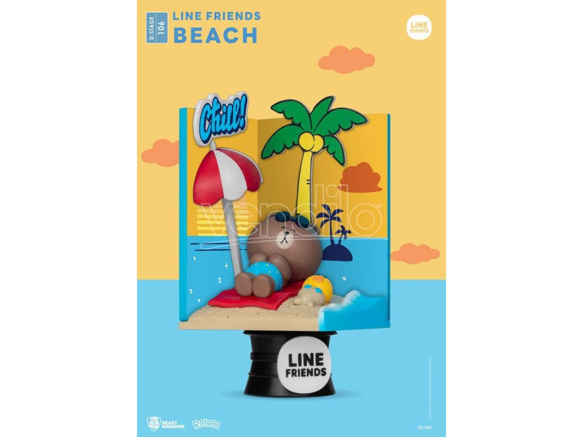 PVC Diorama, Beach, Line Friends,
