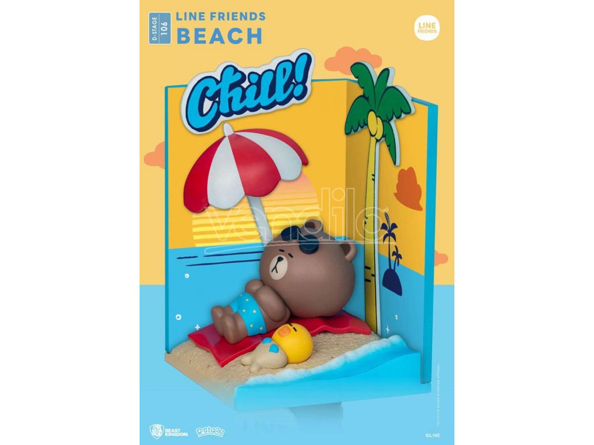PVC Diorama, Beach, Line Friends,