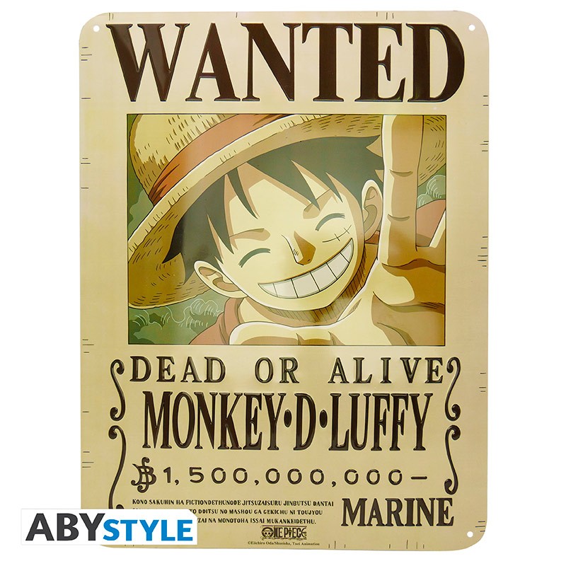 ONE PIECE Metal plate Luffy Wanted New World (28x38cm)