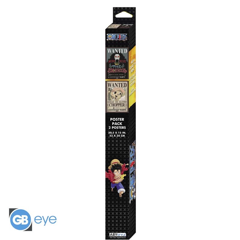 ONE PIECE Set 2 Chibi Posters Wanted Chopper & Brook