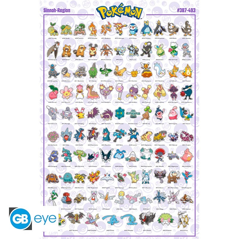 POKEMON - Poster Maxi 91.5x61 - Sinnoh Pokemon English