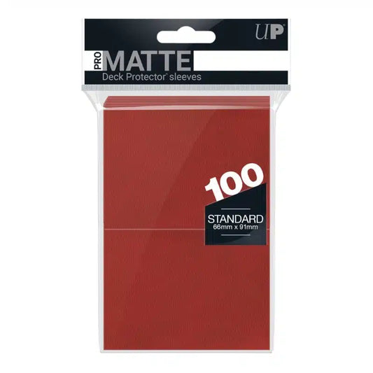 UP – Standard Deck Protector – PRO-Matte Red (100 Sleeves)