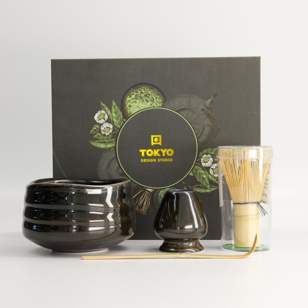 TOKYO DESIGN STUDIO - Matcha Giftset 11x8cm 4pcs dark