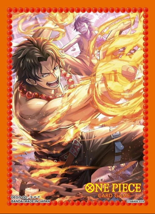 One Piece Card Game Official Sleeves: Assortment 10 - Portgas.D.Ace (70-Pack) - Bandai Card Sleeves