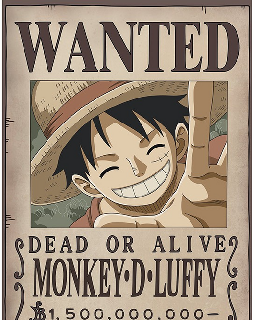 ONE PIECE Poster Wanted Luffy (52x38cm)