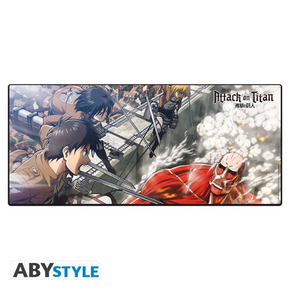 ATTACK ON TITAN Gaming Mousepad XXL Eren vs Colossal Titan