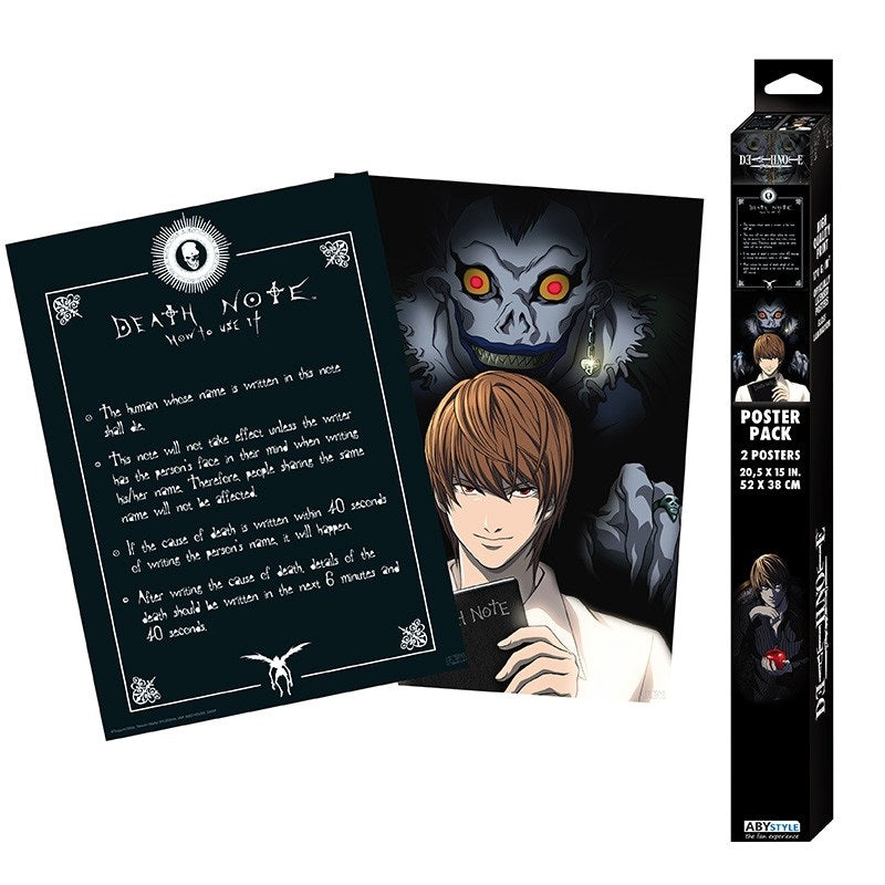 DEATH NOTE - Set 2 Posters Chibi 52x38 - Light & Death Note