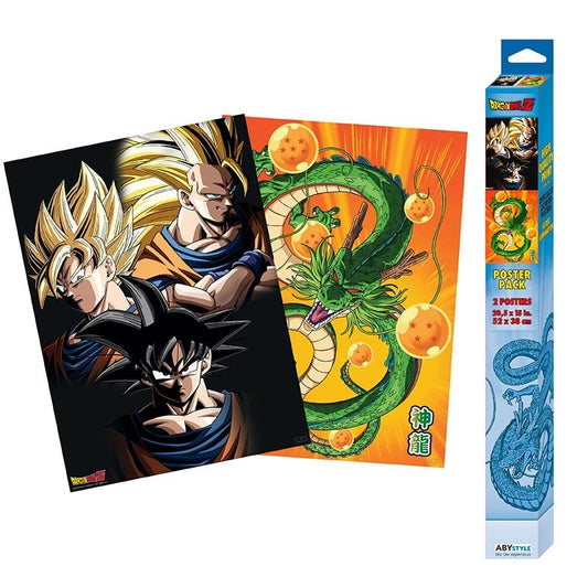 DRAGON BALL - Set 2 Posters Chibi 52x38 - Goku & Shenron