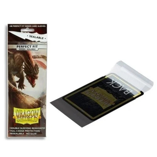Dragon Shield Standard Perfect Fit Sealable Sleeves - Smoke (100 Sleeves)