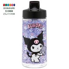 KUROMI DRINK BOTTLE WITH STRAW