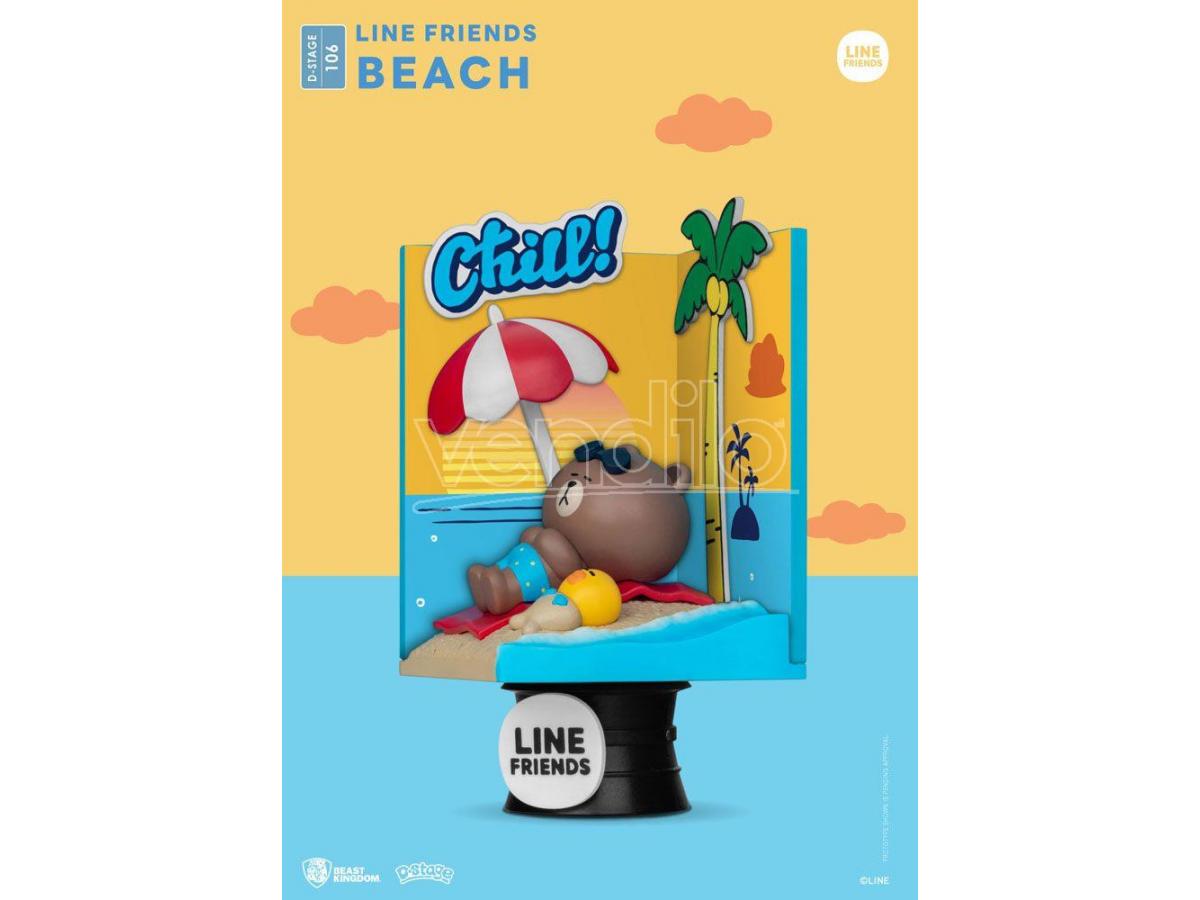 PVC Diorama, Beach, Line Friends,