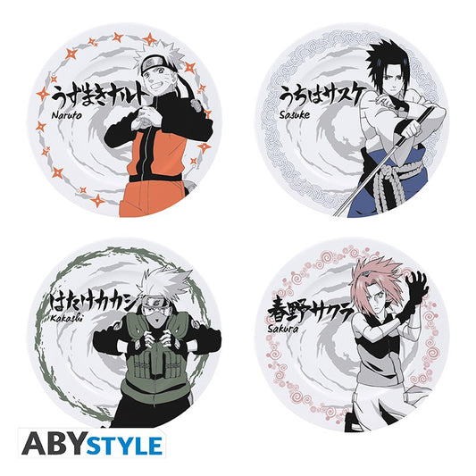 NARUTO SHIPPUDEN - Set of 4 Plates - Characters