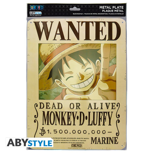ONE PIECE Metal plate Luffy Wanted New World (28x38cm)